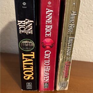 3 Vintage Anne Rice books, Interview With The Vampire, Cry to Heaven, Taltos